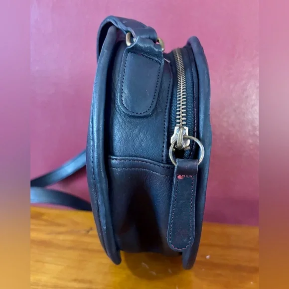 Vintage 80s 90s Coach Chester Canteen style Purse Bag black Leather Made in USA - Picture 7 of 11